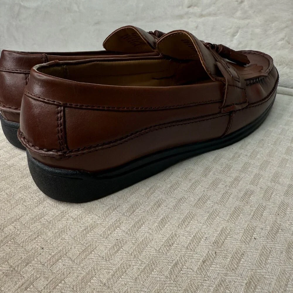 Dockers Mens Tassel Loafers Brown Leather Size 9.5M Slip-on